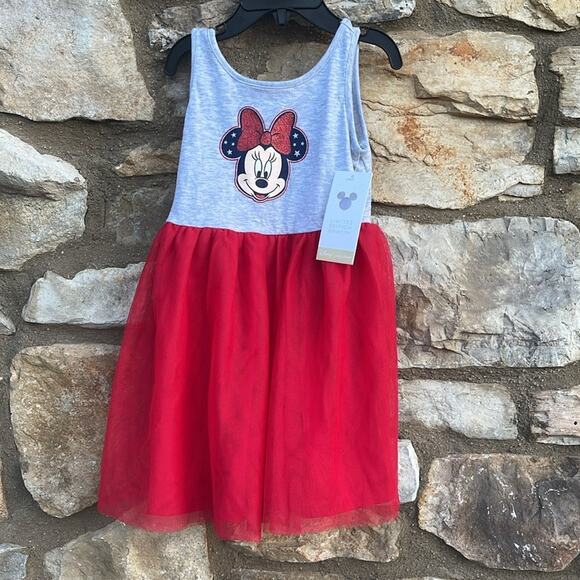 Disney x Jumping Beans Minnie Mouse tutu dress red gray blue size 24 months NEW - Picture 4 of 5